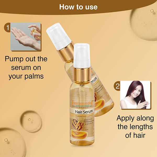Aryanveda Hair Serum Vitalized With Walnut Oil - Serum For Hair Growth And Straightening, 45 Ml 45 ml - Hair Serums
