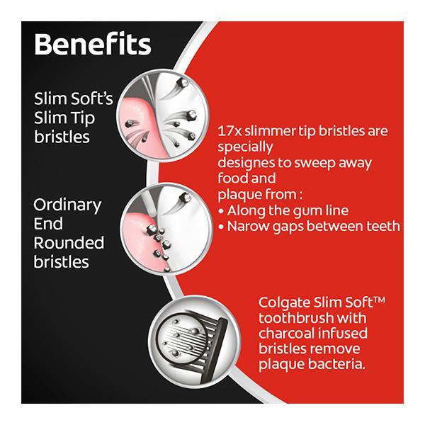 Colgate Slim Soft Charcoal Toothbrush - Toothbrushes