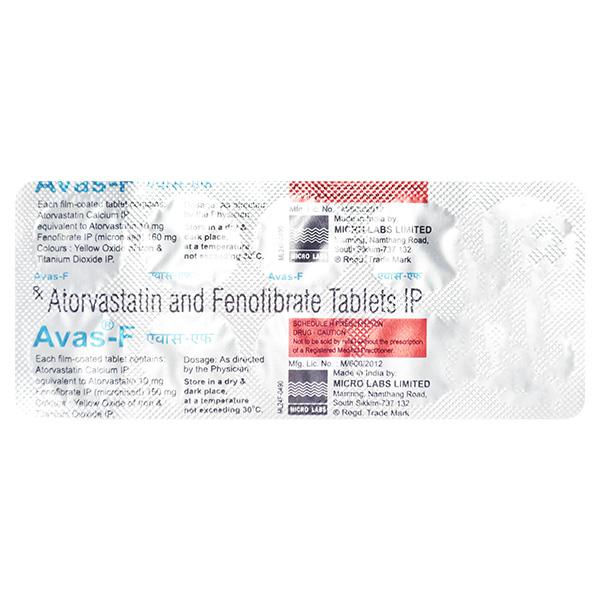 AVAS F 10 Tablet 10's - High Cholesterol-Dys