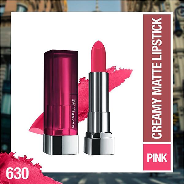 Maybelline New York Color Sensational Creamy Matte Lipstick, 630 Flaming Fuchsia 3.9 gm - Lipsticks