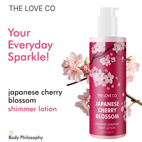 The Love Co. Japanese Cherry Blossom Diamond Shimmer Lotion 100 ml - Creams/Oils/Lotions