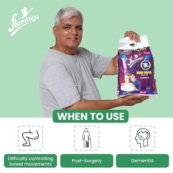 Flamingo Adult Diapers Tape Style (OC - 2493) (XL) 10's - Adult Diapers & Pads