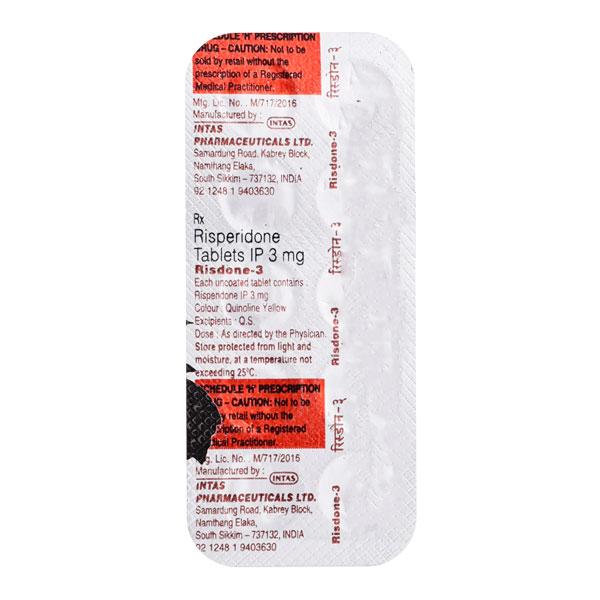 Risdone 3mg Tablet 10'S - Schizophrenia-Aps