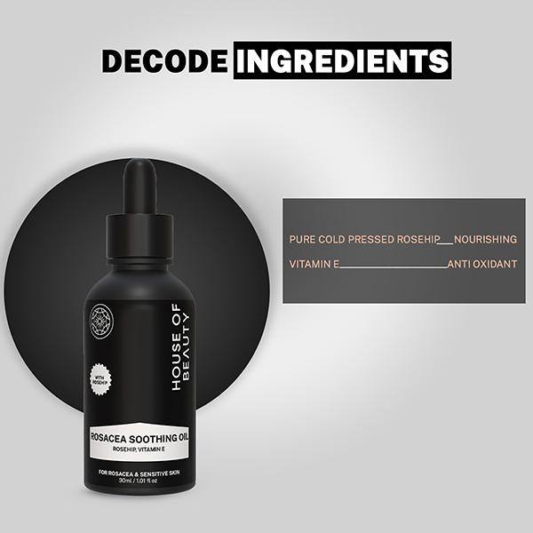 House of Beauty Rosacea Oil-Itchy Inflamed Skin Gives Deep Soothing with Rosehip & Vit-E 30ml - Face Oils