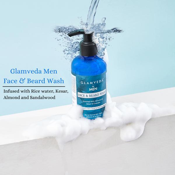 Glamveda Men Face and Beard Wash 200 ml - Beard Wash