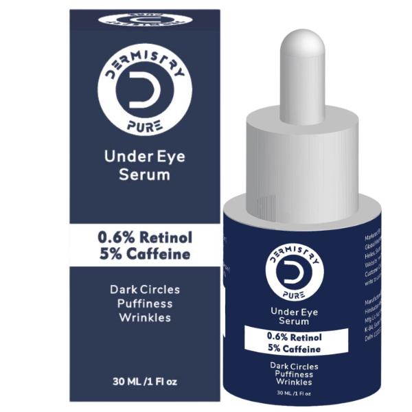Netmeds | Dermistry Pure 0.6% Retinol 5% Caffeine Under Eye Serum 30 ml