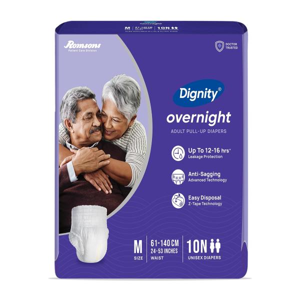 Netmeds | Dignity Overnight Pull Ups Adult Diapers (M - L) (24 - 53 Inch) 10's