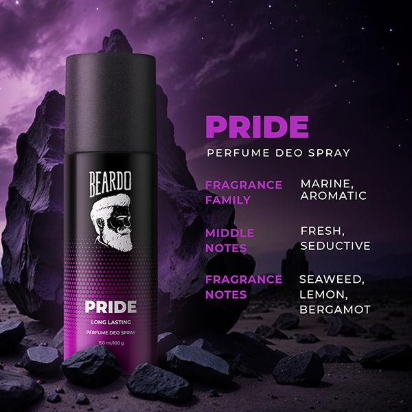 Beardo Pride Deo Body Spray Stong and Long Lasting Perfume Deodorant Fresh Fragrance For Men 150 ml - Men Deodorants/Roll-Ons