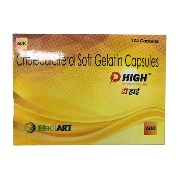 D HIGH 60k Softgel Capsule 4's - Supplements-Vit