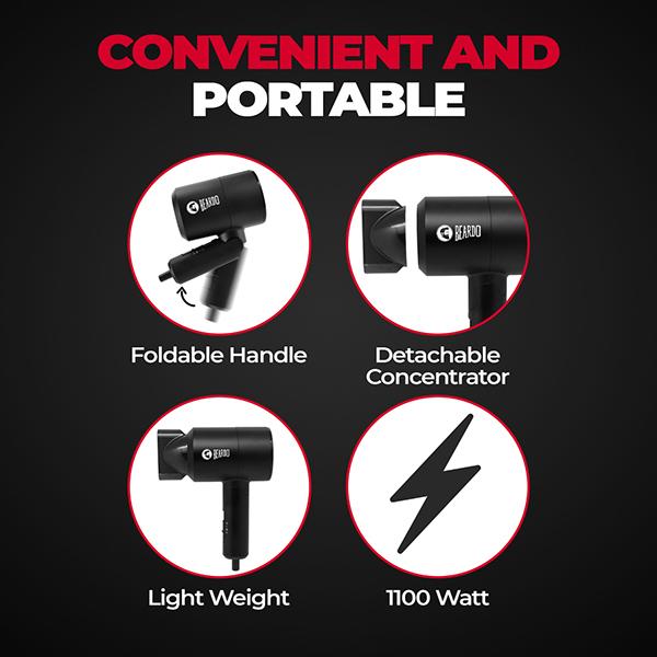 Beardo Styling Gun Ultra Compact Hair Dryer 1's - Rollers & Curlers