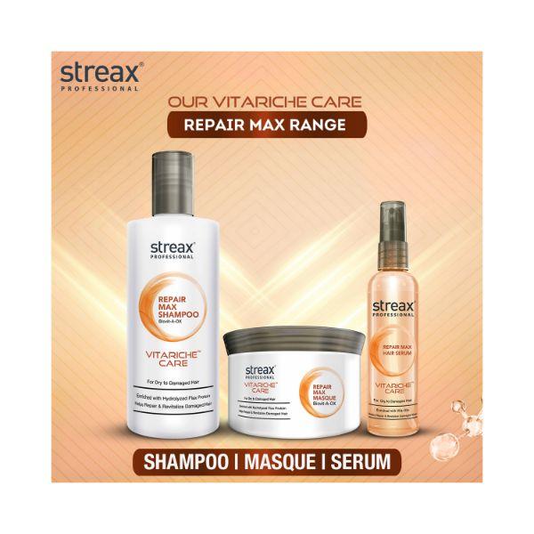 Streax Professional Vitariche Care Repair Max Masque 200 gm - Conditioners