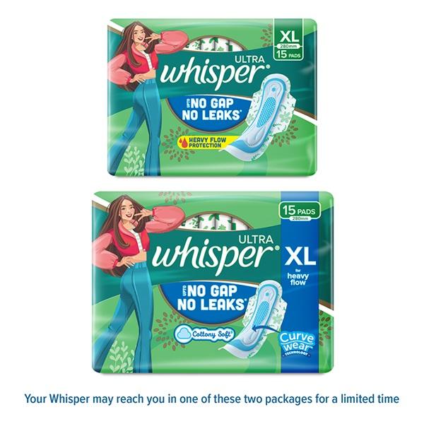 Whisper Ultra Clean Sanitary Pads (XL) 15's - Sanitary Napkins