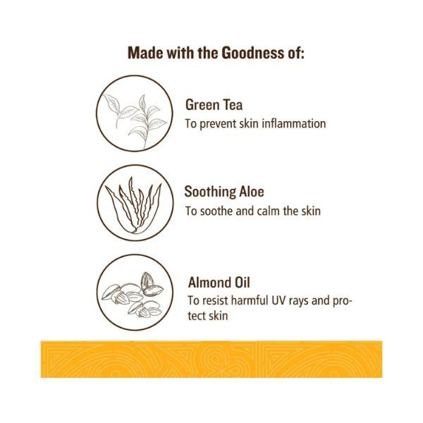 SoulTree Sun Protection Cream with Aloe & Green Tea - SPF 30 100 gm - Face Sunscreen
