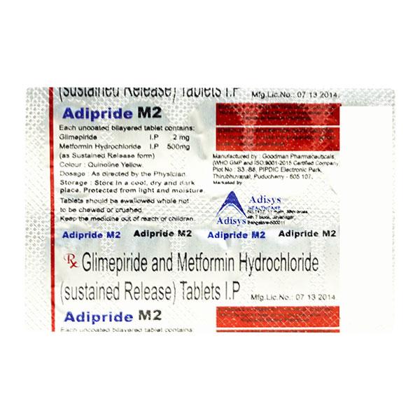 ADIPRIDE M 2mg Tablet 10's - Diabetes-Ant