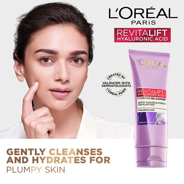 L'Oreal Paris Revitalift Hyaluronic Acid Hydrating Gel-Cleanser, Gently Cleanses & Hydrates For Plumpy Skin 100 ml - Face Washes