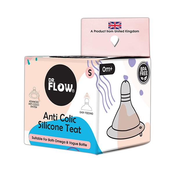 Dr.Flow Anti Colic Silicone Teat - Small (Pack of 2)