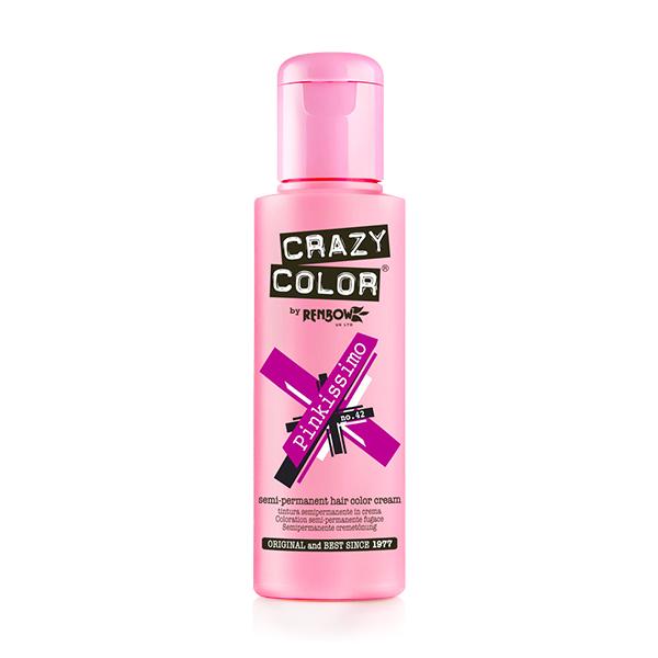 Crazy Color Semi-Permanent Hair Color Cream - Pinkissimo 100 ml - Crème