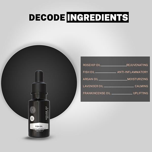 House of Beauty Super Boost Fishy Oil-Dry & Mature Skin For Hydration & Glow with Omega-3 10ml - Face Oils