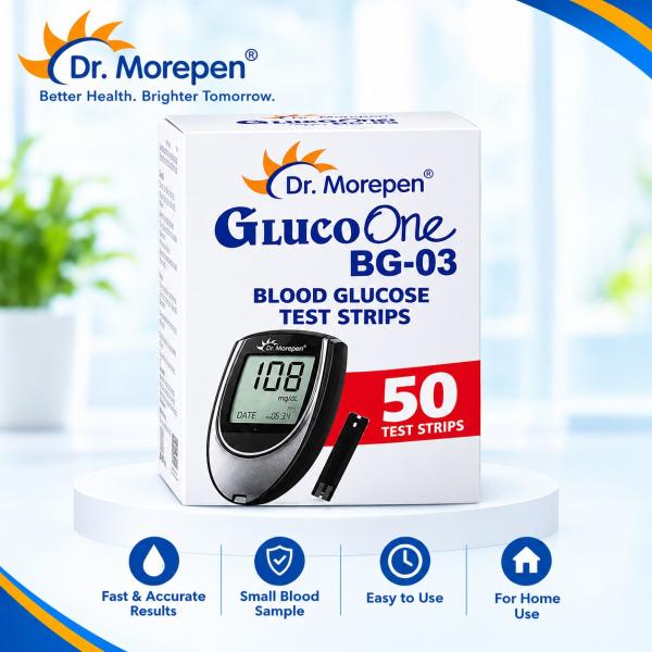 Dr. Morepen GlucoOne BG03 Blood Glucose Test Strips 50's