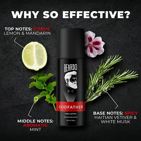 Beardo Godfather 150ml and Whisky Smoke 120ml Perfume Body Spray for Men Combo 1's - Men Deodorants/Roll-Ons