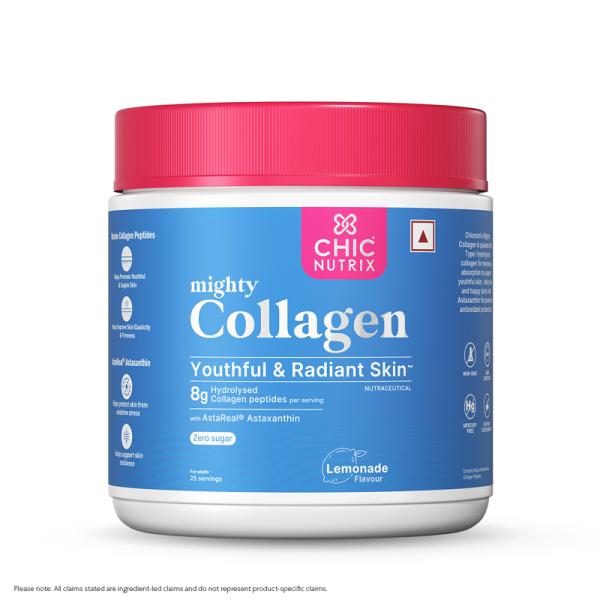 Chicnutrix Mighty Collagen Powder - Japanese Marine Collagen Peptides Lemonade Flavour 237.50 g