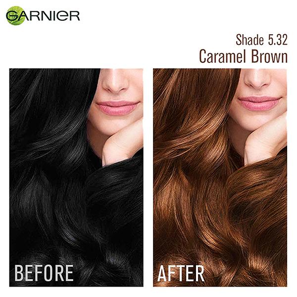 Garnier Color Naturals Creme Riche Sachet, Shade 5.32, Taapsee's Caramel Brown 60 gm - Crème
