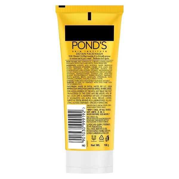 Pond'S Sun Miracle Detan With Niacinamide + Vitamin C Face Wash 100 g - Face Washes