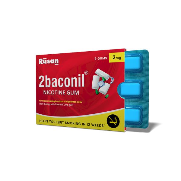 2baconil Icy Mint 2 mg Sugar Free Chew Gum 9's - Nicotine Gums/Lozenges