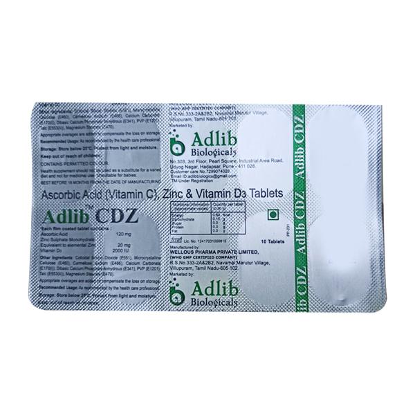 ADLIB CDZ Tablet 10's - Supplements-Vam