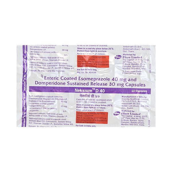 NEKSIUM D 40mg Capsule 10's - Ulcer/Reflux/Flatulence-Aaa