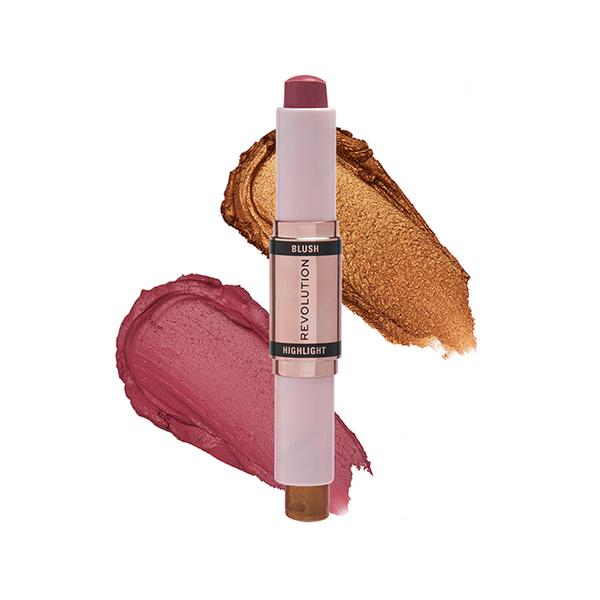 Netmeds | Makeup Revolution Blush & Highlight Stick Flushing Pink 8.6 gm