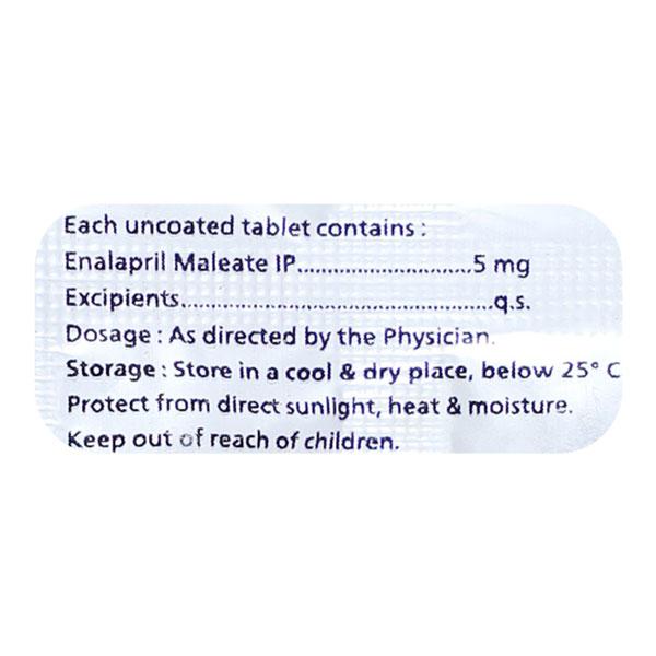 ENALET 5mg Tablet 10's - Hypertension-ACE