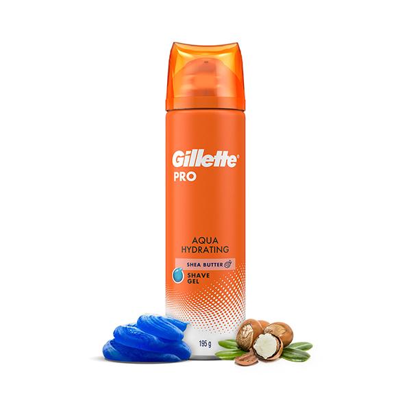 Netmeds | Gillette Pro Shavinggel Aqua Hydrating with Shea Butter- 195gm
