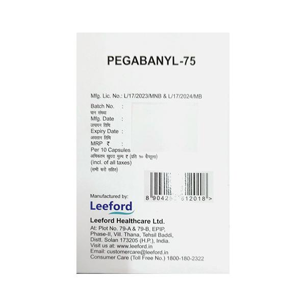 Pregabanyl 75mg Capsule 10'S - Neuropathic Pain-Dru