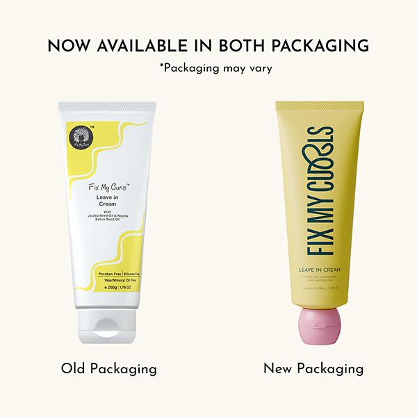 Fix My Curls Leave in Cream with Moisturising Jojoba Oil, Nigella Sativa Oil, and Keratin for Curly, Wavy, Dry and Frizzy Hair 250 gm - Hair Sets & Kits