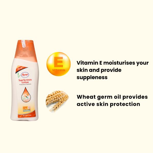 Ayur Herbals Sun Screen SPF 15 UVA/UVB Protection Lotion 100 ml - Personal Care (Ayush)
