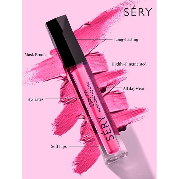 Sery Stay On Matte Liquid Lipstick Hot Damn, Pink (LSO - 12) 5 ml - Liquid Lipsticks
