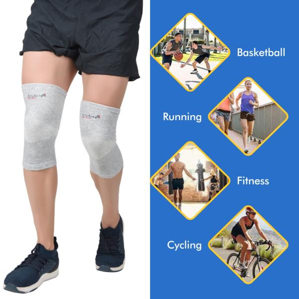 AccuSure Orthopedic Pain Relief Bamboo Yarn Knee Cap - Gray (xL) 1's - Knee/Leg Supports