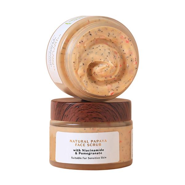Pure Sense Natural Papaya Face Scrub with Niacinamide & Pomegranate 50 gm - Scrubs & Exfoliants