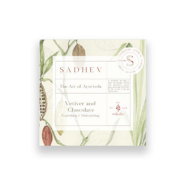 Sadhev Nourishing & Moisturising Bathing Bar - Vetiver and Chocolate 125 gm - Soaps