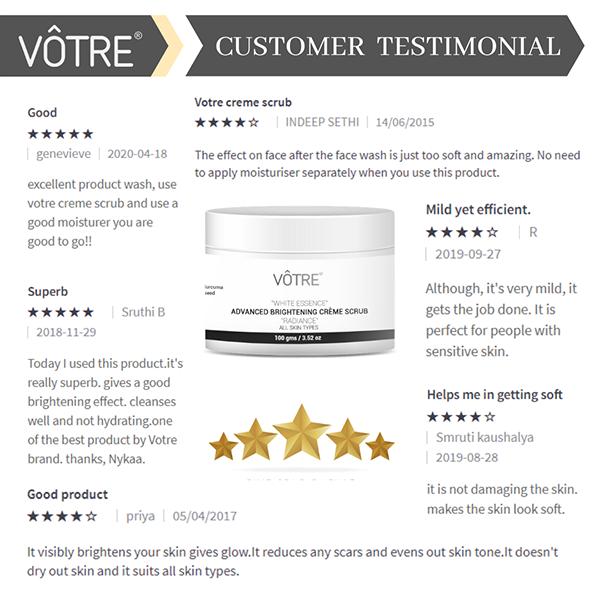 Votre White Essence Advance Brightening Creme Scrub 100 gm - Scrubs & Exfoliants