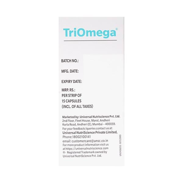 Triomega Capsules 15's - Omega Fish Oil Fatty Acids