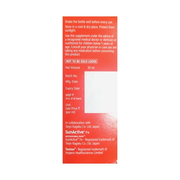 TASIRON ADDED ORANGE FLAVOUR Drops 30ml - Anaemia-VMA