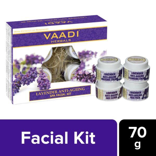 Netmeds | Vaadi Herbals Lavender Anti-Ageing SPA Facial Kit with Rosemary Extract 70 gm