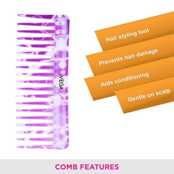 Vega D'Zyne Comb (DC - 1268) Color - Purple 1's - Hair Combs