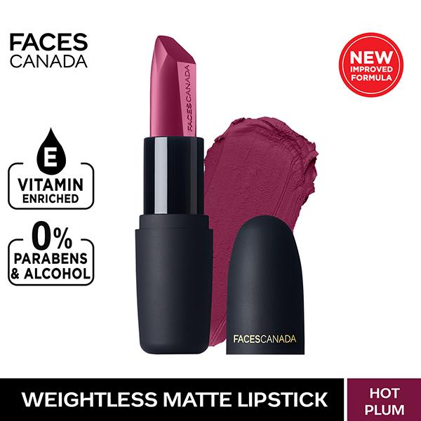 Faces Canada Weightless Matte Lipstick - Hot Plum 24 (Plum), 4.5gm - Lipsticks