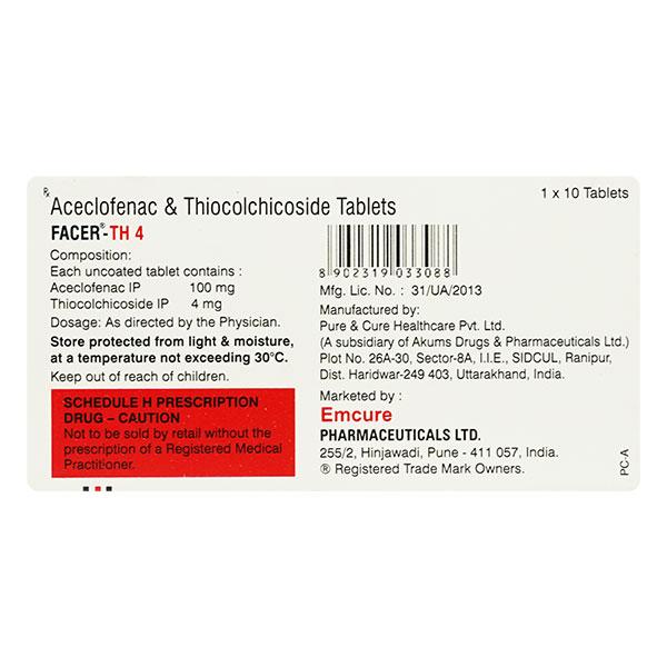 FACER TH 4 Tablet 10's - Pain relief-Nsa