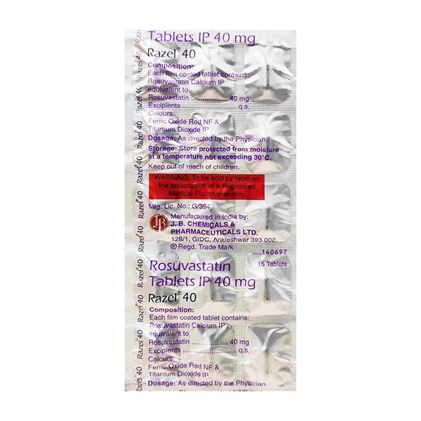 RAZEL 40 Tablet 15's - High Cholesterol-Dys