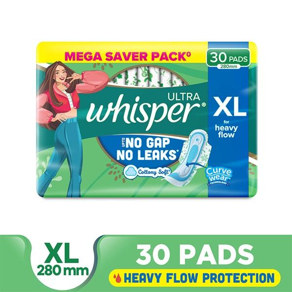 Whisper Ultra Clean Sanitary Pads (XL) 30's - Sanitary Napkins