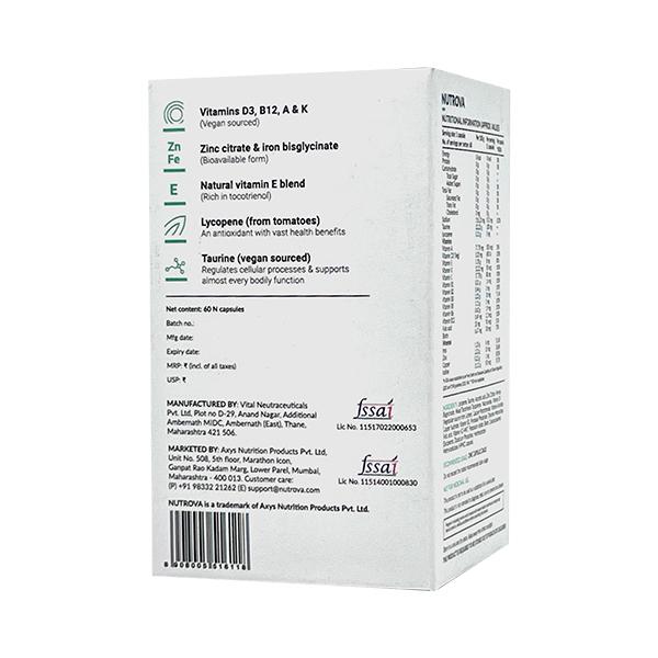 NUTROVA DAILY MULTIVITAMIN VEG Capsule 60's - Supplements-Vam